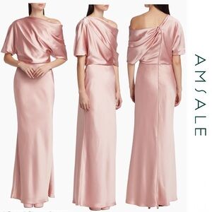 Amsale - The Slouch Dress - Rose Satin - Size 6